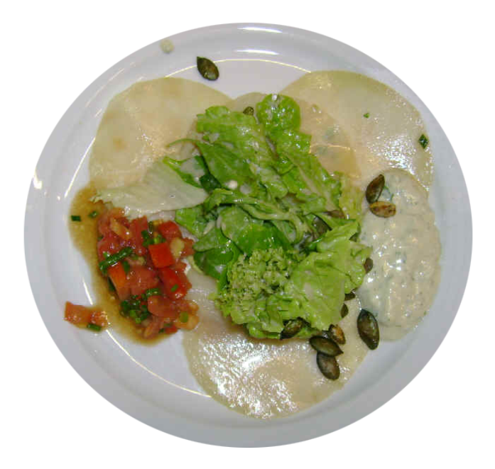 Kohlrabicarpaccio mit pikanter Sauce Kohlrabicarpaccio mit pikanter Sauce