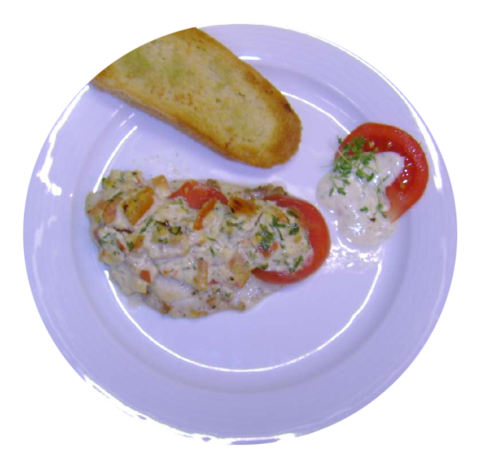 Fisch mit Paradeiserhaube