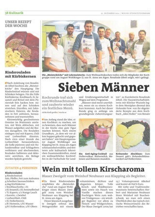 Woche Südoststeiermark Artikel sieben Männer am Herd